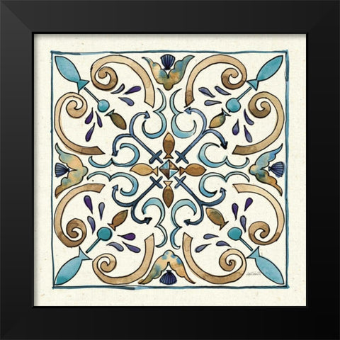 Coastal Breeze Tile I Black Modern Wood Framed Art Print by Tavoletti, Anne