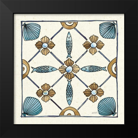 Coastal Breeze Tile II Black Modern Wood Framed Art Print by Tavoletti, Anne