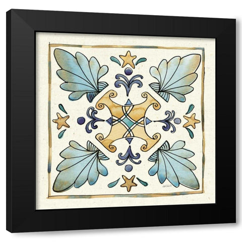 Coastal Breeze Tile III Black Modern Wood Framed Art Print by Tavoletti, Anne