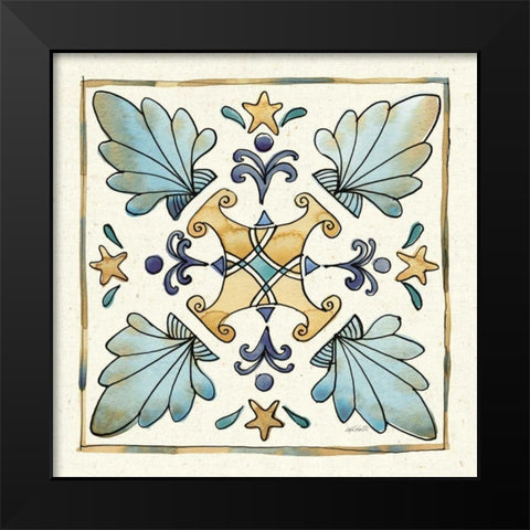 Coastal Breeze Tile III Black Modern Wood Framed Art Print by Tavoletti, Anne