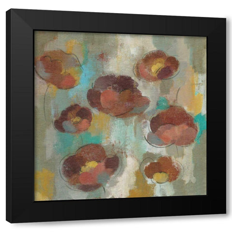 Marsala Blooms II Black Modern Wood Framed Art Print with Double Matting by Vassileva, Silvia