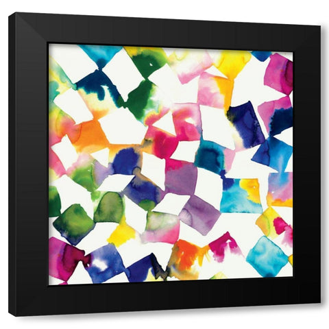 Colorful Cubes Black Modern Wood Framed Art Print with Double Matting by Wild Apple Portfolio