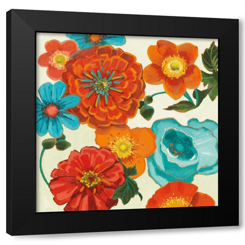 Spring Collage Vignette Black Modern Wood Framed Art Print with Double Matting by Novak, Shirley