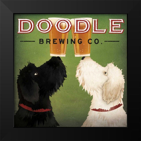 Doodle Beer Double III Black Modern Wood Framed Art Print by Fowler, Ryan