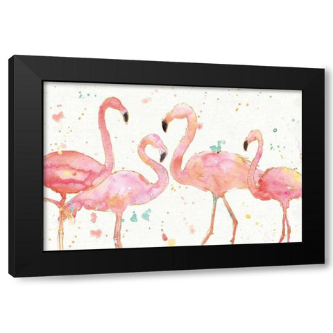 Flamingo Fever I Black Modern Wood Framed Art Print by Tavoletti, Anne