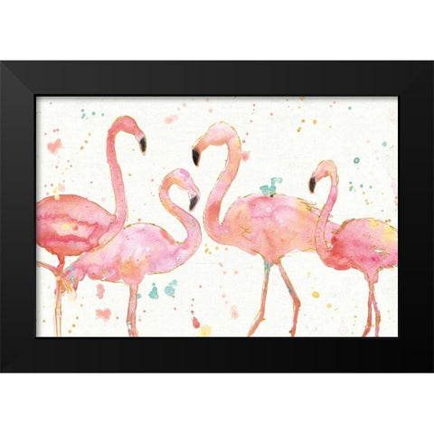 Flamingo Fever I Black Modern Wood Framed Art Print by Tavoletti, Anne