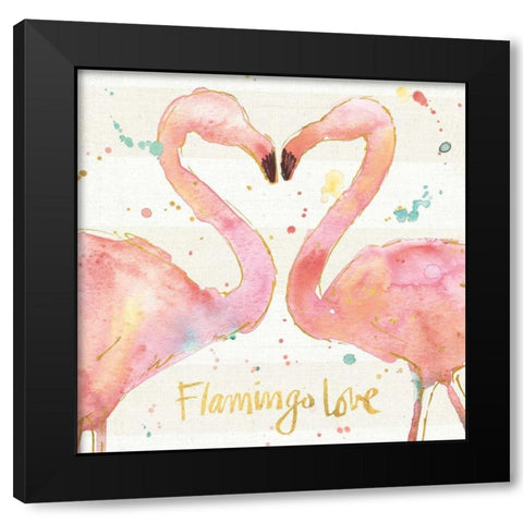 Flamingo Fever II Black Modern Wood Framed Art Print by Tavoletti, Anne