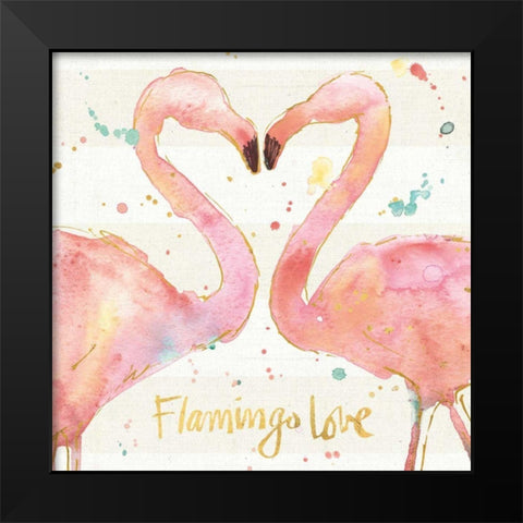 Flamingo Fever II Black Modern Wood Framed Art Print by Tavoletti, Anne