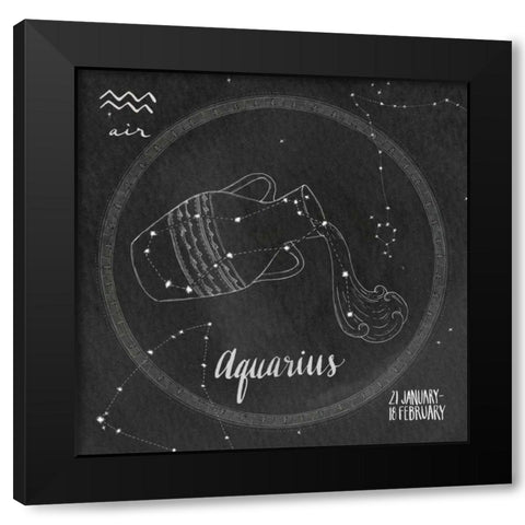 Night Sky Aquarius Black Modern Wood Framed Art Print by Miller, Sara Zieve