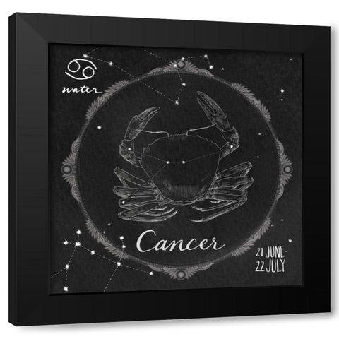 Night Sky Cancer Black Modern Wood Framed Art Print by Miller, Sara Zieve
