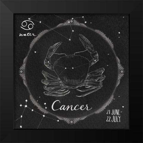 Night Sky Cancer Black Modern Wood Framed Art Print by Miller, Sara Zieve