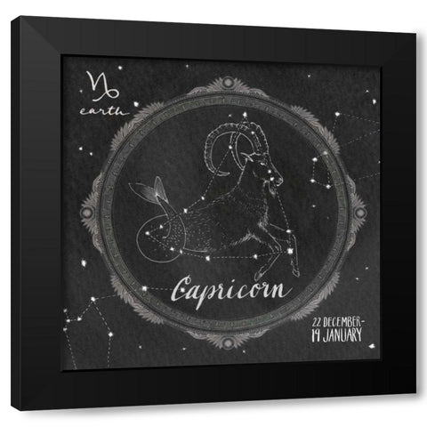 Night Sky Capricorn Black Modern Wood Framed Art Print with Double Matting by Miller, Sara Zieve