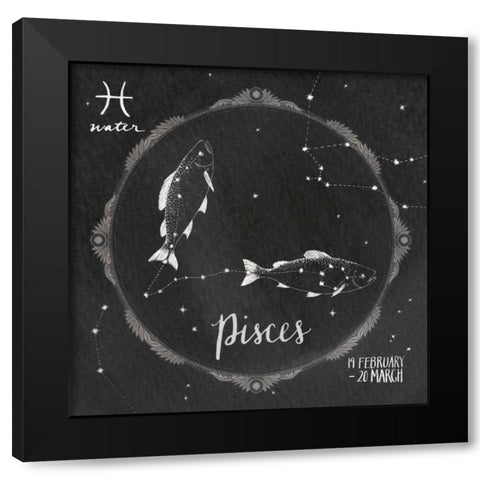 Night Sky Pisces Black Modern Wood Framed Art Print by Miller, Sara Zieve