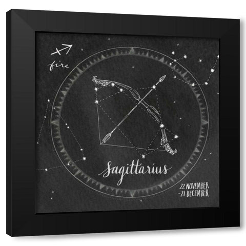 Night Sky Sagittarius Black Modern Wood Framed Art Print with Double Matting by Miller, Sara Zieve