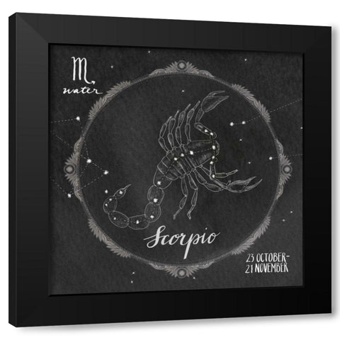 Night Sky Scorpio Black Modern Wood Framed Art Print with Double Matting by Miller, Sara Zieve