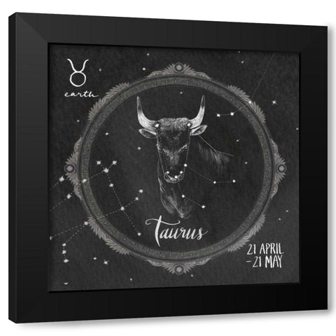 Night Sky Taurus Black Modern Wood Framed Art Print by Miller, Sara Zieve