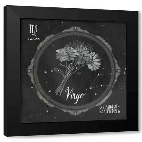 Night Sky Virgo Black Modern Wood Framed Art Print by Miller, Sara Zieve