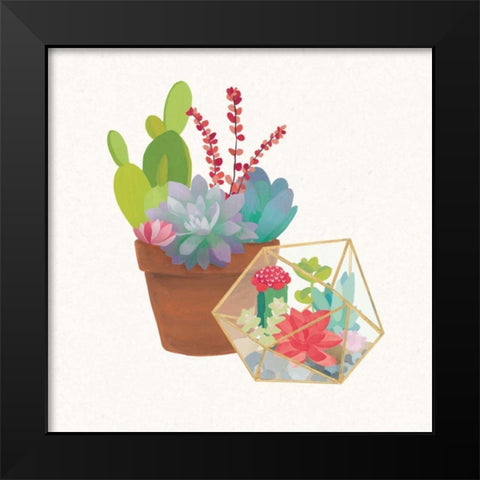 Succulent Garden II Black Modern Wood Framed Art Print by Wild Apple Portfolio