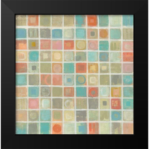 Sea Glass Mosaic Black Modern Wood Framed Art Print by Vassileva, Silvia