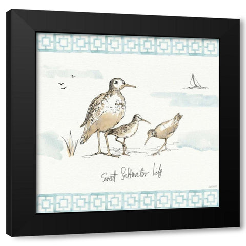 Sandpiper Sea I Black Modern Wood Framed Art Print by Tavoletti, Anne