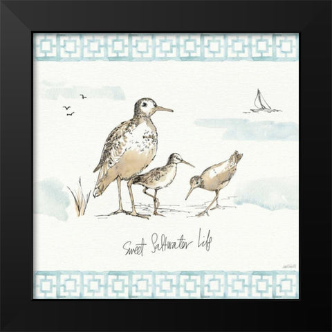 Sandpiper Sea I Black Modern Wood Framed Art Print by Tavoletti, Anne