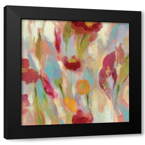 Breezy Floral III Black Modern Wood Framed Art Print by Vassileva, Silvia