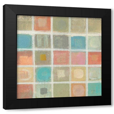 Sea Glass Mosaic Tile I Black Modern Wood Framed Art Print with Double Matting by Vassileva, Silvia
