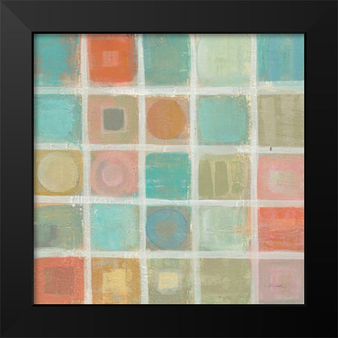Sea Glass Mosaic Tile II Black Modern Wood Framed Art Print by Vassileva, Silvia