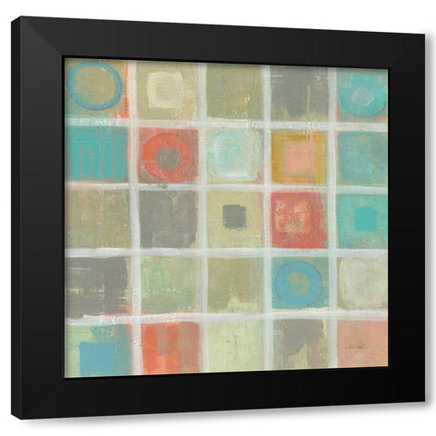 Sea Glass Mosaic Tile IV Black Modern Wood Framed Art Print with Double Matting by Vassileva, Silvia