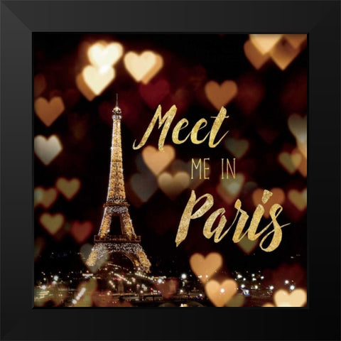Meet Me in Paris Black Modern Wood Framed Art Print by Marshall, Laura