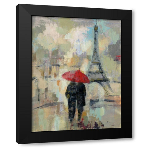 Rain in the City II Black Modern Wood Framed Art Print by Vassileva, Silvia