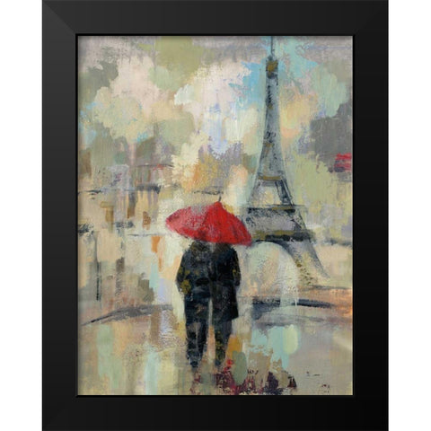 Rain in the City II Black Modern Wood Framed Art Print by Vassileva, Silvia