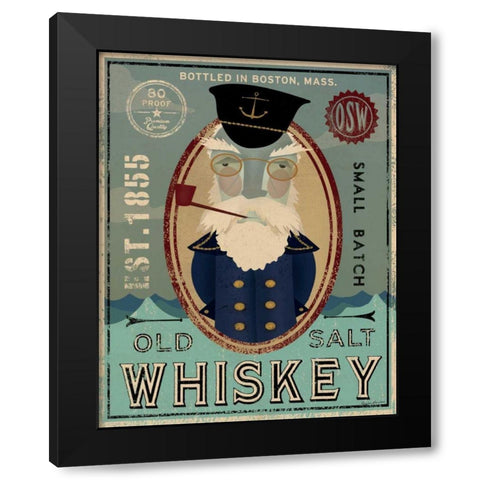 Fisherman III Old Salt Whiskey Black Modern Wood Framed Art Print by Ryan, Fowler