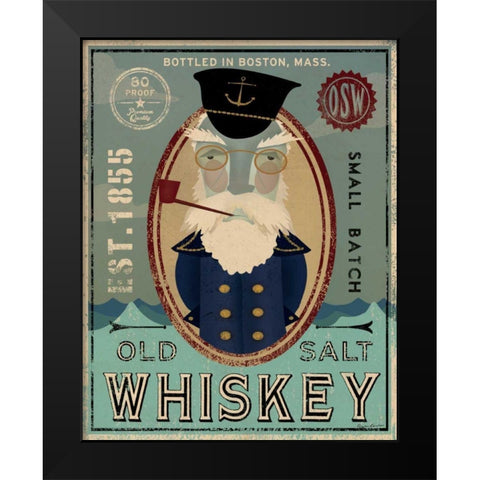 Fisherman III Old Salt Whiskey Black Modern Wood Framed Art Print by Ryan, Fowler