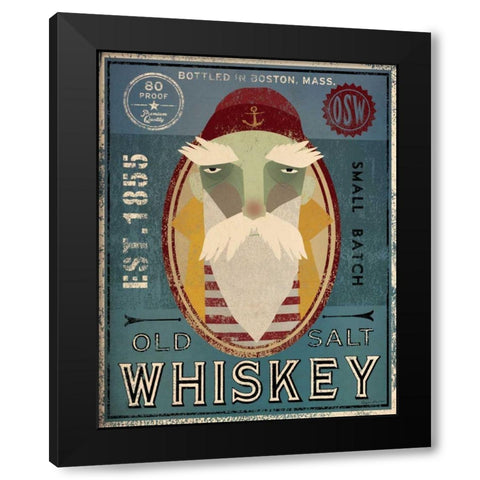 Fisherman VIII Old Salt Whiskey Black Modern Wood Framed Art Print with Double Matting by Ryan, Fowler
