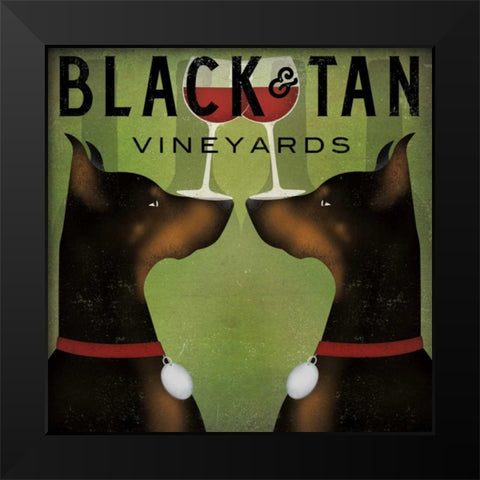 Double Doberman Vineyards Black Modern Wood Framed Art Print by Fowler, Ryan