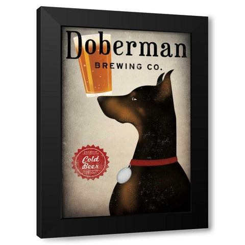 Doberman Brewing Company Black Modern Wood Framed Art Print with Double Matting by Fowler, Ryan