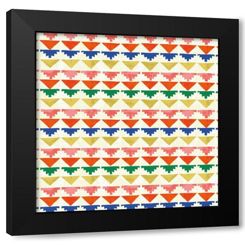 Wild Wood Tiles II Bright Black Modern Wood Framed Art Print with Double Matting by Pela Studio