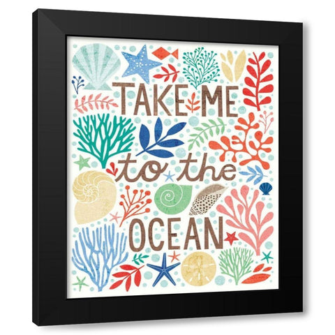 Under Sea Treasures IV Black Modern Wood Framed Art Print with Double Matting by Mullan, Michael