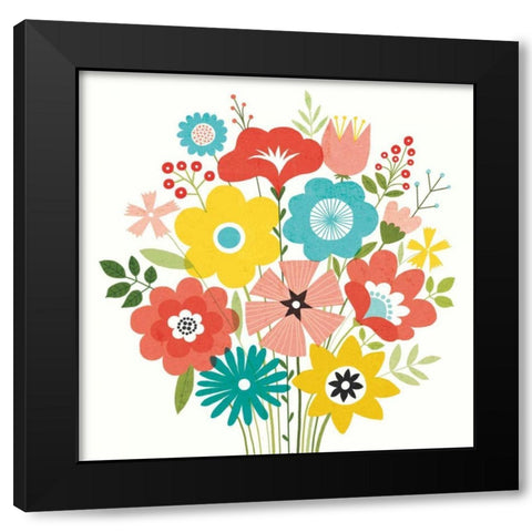 Seaside Bouquet IV Black Modern Wood Framed Art Print by Mullan, Michael