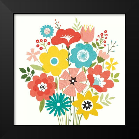 Seaside Bouquet IV Black Modern Wood Framed Art Print by Mullan, Michael