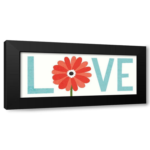 Seaside Bouquet Love Black Modern Wood Framed Art Print with Double Matting by Mullan, Michael
