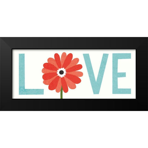 Seaside Bouquet Love Black Modern Wood Framed Art Print by Mullan, Michael