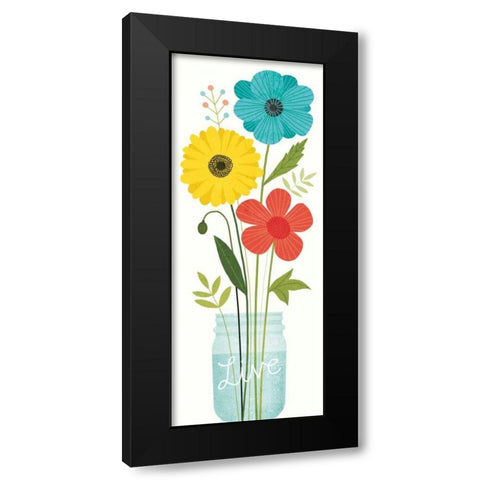 Seaside Bouquet V Mason Jar Black Modern Wood Framed Art Print by Mullan, Michael