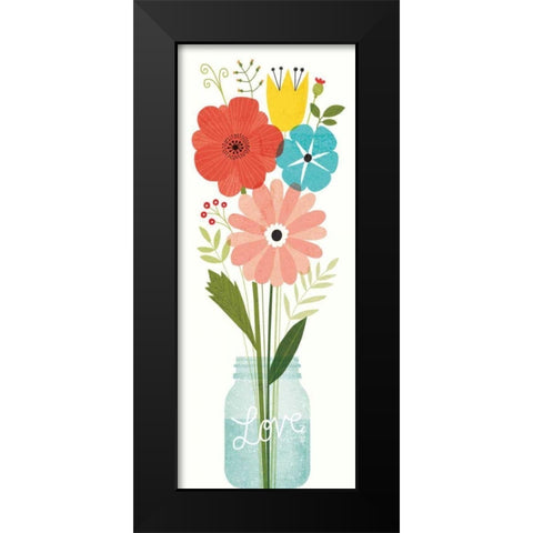 Seaside Bouquet VI Mason Jar Black Modern Wood Framed Art Print by Mullan, Michael