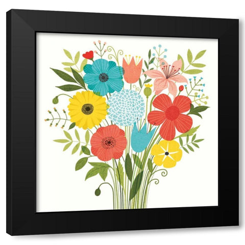 Seaside Bouquet I Black Modern Wood Framed Art Print by Mullan, Michael