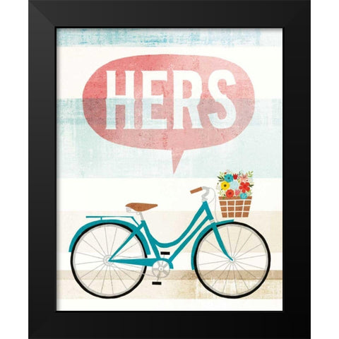 Beach Cruiser Hers II Black Modern Wood Framed Art Print by Mullan, Michael