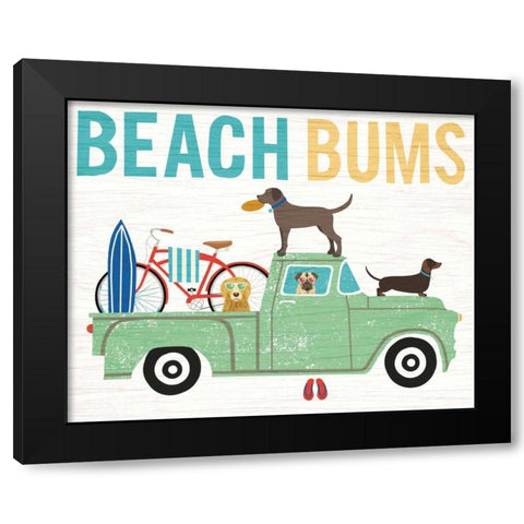 Beach Bums Truck I Black Modern Wood Framed Art Print with Double Matting by Mullan, Michael