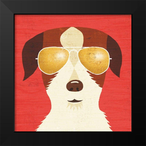 Beach Bums Terrier I Black Modern Wood Framed Art Print by Mullan, Michael