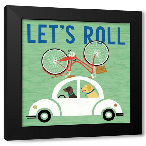 Beach Bums Beetle II Black Modern Wood Framed Art Print with Double Matting by Mullan, Michael